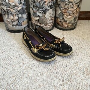 Sperry Top-Sider Angelfish Black & Gold Metallic Sparkle 8.5